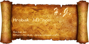 Hrobak János névjegykártya