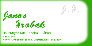 janos hrobak business card