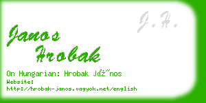 janos hrobak business card